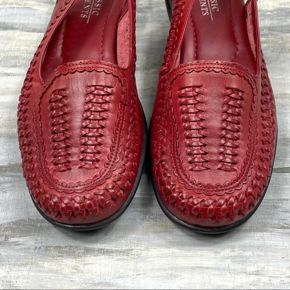 Classic Elements Brick Red Leather Slingback Flats “Hudson” Casual Sandal In Box - Picture 10 of 15